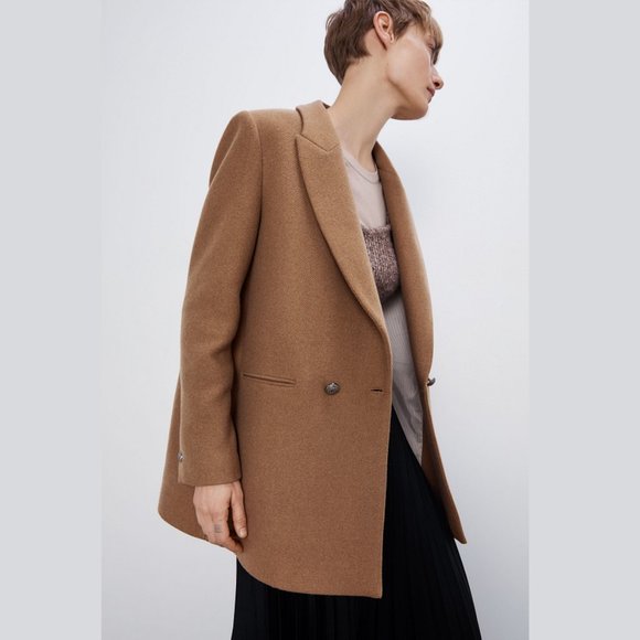 double breasted coat zara